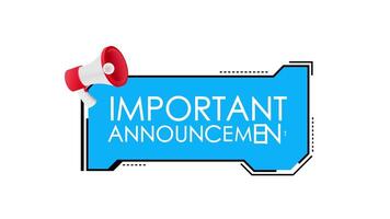 Important Announcement with Megaphone on White and Green Screen Background video
