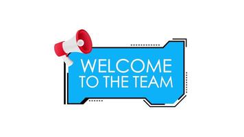 Welcome message with megaphone on white and green screen background video