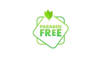 Animated Paraben Free Label Transition on Colorful Background video