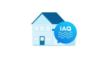Animated House Icon with IAQ Symbol Transition on Green Screen video