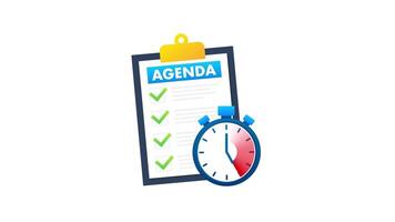 Visualizing Time Management with Agenda and Stopwatch Animation video