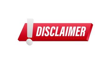 Disclaimer lower third with green screen and white background video