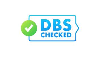DBS checked certificate with check mark animated icon with white and green screen video