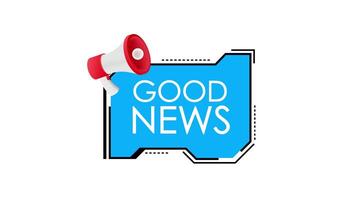 Megaphone Announcing Good News on White and Green Backgrounds video