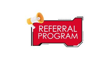 Referral program animation with megaphone on white and green screen video