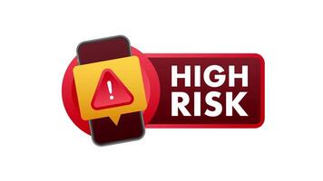 High Risk Notification Alert on Smartphone with White and Green Screen video