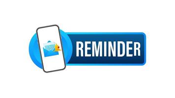 Digital Reminder Notification Animation with Green Screen Transition video