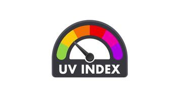UV index changing on a colorful meter with green screen background video