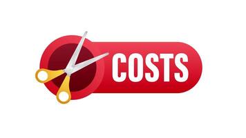 Scissors Cutting Costs Concept on White and Green Background video