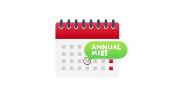 Animated calendar icon showing annual meeting date video