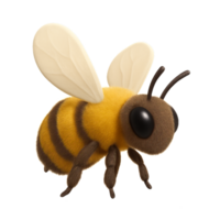 3D Simple Illustration of a Honeybee with Detailed Features png