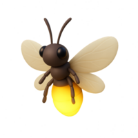 3D Glowing Firefly Design with Simple Aesthetic and Bright Light png