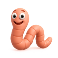 Cartoon Smiling Worm Character with Cute Features and Friendly Appearance png