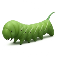 Realistic 3D Rendering of a Green Hornworm on a White Background png