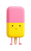 Cute ice cream character with happy face and small legs png