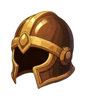Golden medieval helmet with intricate design png