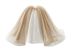 Flowing beige and white translucent fabric in mid-air png