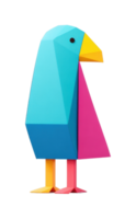 Geometric colorful bird with abstract design and bright features png