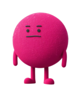 Pink texture round character with expressionless face and simple limbs png