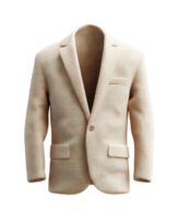 Elegant textured blazer with button closure and pockets png