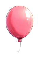 Pink balloon with glossy surface and tied knot up close png