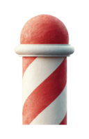 Red and white barber pole with spiral design png