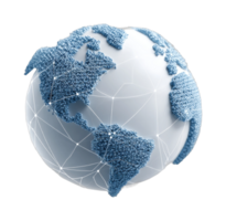 Abstract 3d globe with network connections and digital texture png