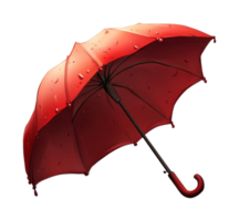 Red umbrella with raindrops on surface png