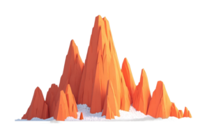 Abstract mountain peaks with geometric orange shapes png