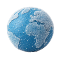 Low poly 3d mesh earth globe with geometric wireframe design png