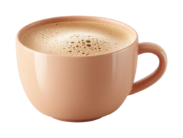 Creamy coffee latte in a warm-toned mug with frothy foam on top png