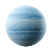 Blue gas planet with cloud bands and atmospheric patterns in space png