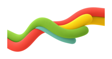 Colorful abstract twisting tubes creating a dynamic modern art design png