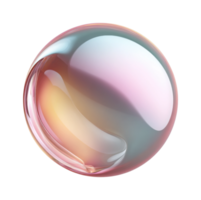 Iridescent soap bubble with soft pastel colors and reflections png