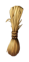 Bundle of dried straw tied with rope png