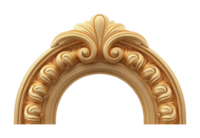Intricate decorative wooden carving with elegant arch design png