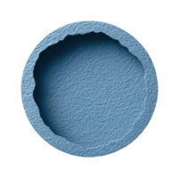 Close-up of textured circular blue paper with rippled edge png