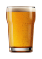 Refreshing pint of cold amber beer with frothy head png