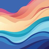 Serene Abstract Wave Art Colorful Swirling Ocean and Sunset Hues, Peaceful Digital Background Image - Professional digital artwork with vibrant colors and detailed composition vector