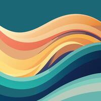 Serene Abstract Waves Colorful Swirls of Summer in a Calm Ocean Background - Professional digital artwork with vibrant colors and detailed composition vector