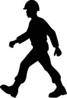 Powerful Silhouette of a Soldier Walking Determinedly Outdoors in a Dramatic, Strong Pose - Professional digital artwork with vibrant colors and detailed composition vector