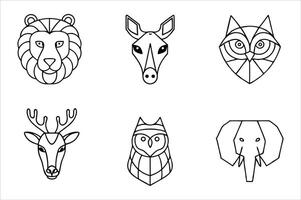Geometric Animal Icons a Minimalist and Modern Collection of Wildlife Representations with Clean Lines and Bold Shapes for Graphic Design vector