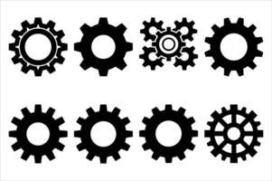 Collection of Cogwheels and Gears Illustration with Simple Designs Featuring Varying Teeth Numbers for Mechanical and Engineering Applications vector