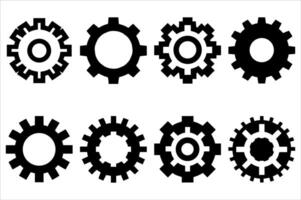 Collection of Varied Gear Designs Displaying Mechanical and Industrial Themes with Clean Black and White Aesthetics for Technical Applications vector