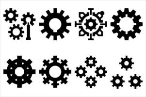 Assorted Gear Collection A Black and White Display of Various Cogwheel Designs Perfect for Mechanical Themed Visuals and Technical Illustrations vector