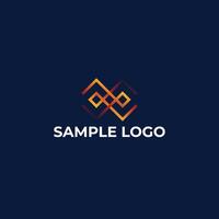 Colorful Geometric Lineart Logo. Abstract Shape. Isolated Design vector
