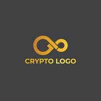 Golden Infinity Crypto Logo. Modern Symbol. Isolated Tech Go Symbol vector