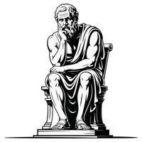 An illustration of the ancient greek philosopher, socrates vector