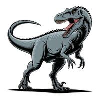 Theropod Dinosaur Design on White Background. vector