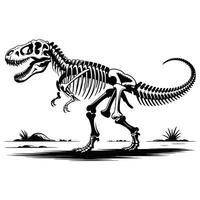 A t - rex skeleton walking vector